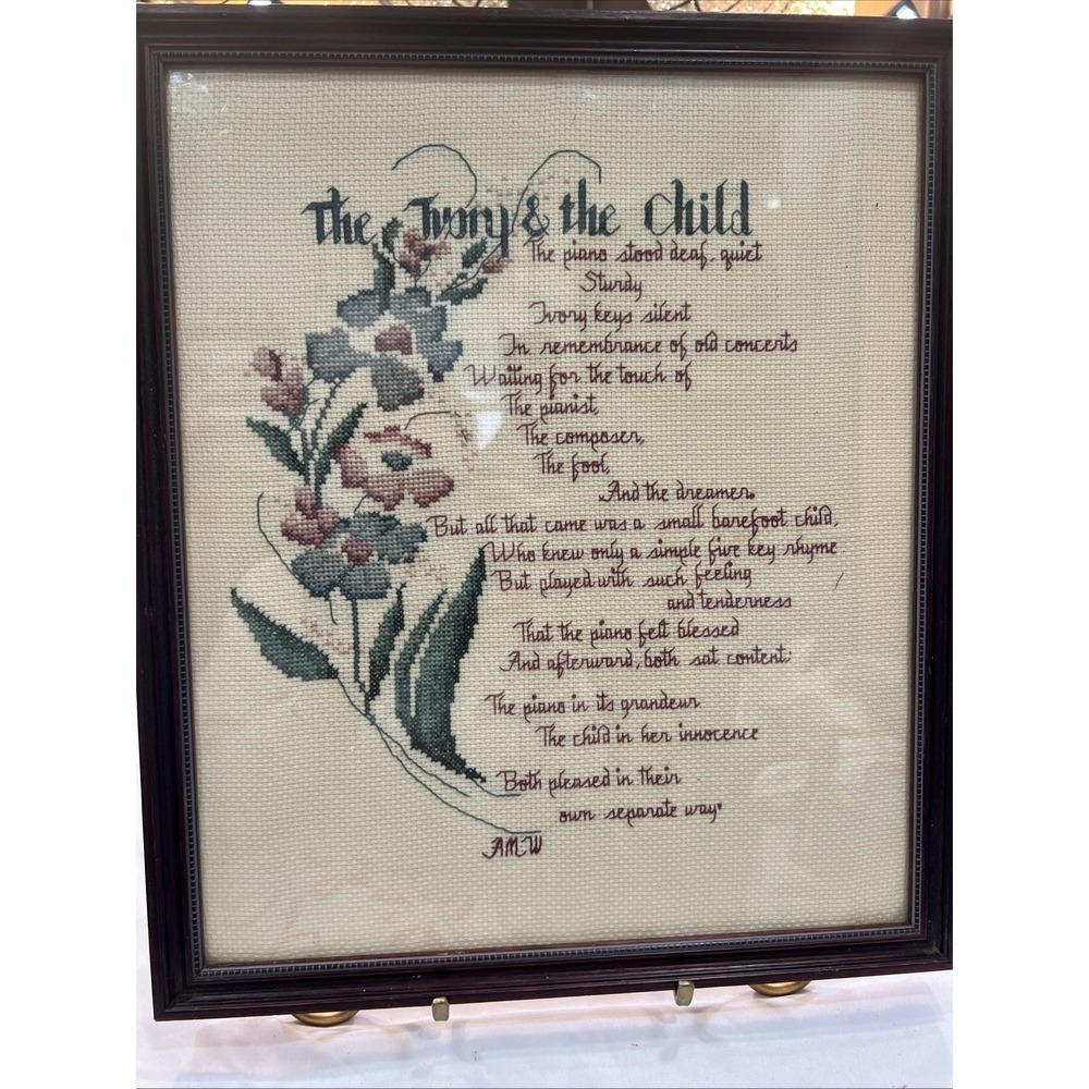 Leisure Arts The Ivory & The Child Cross Stitch Finished‎ Matted And Framed